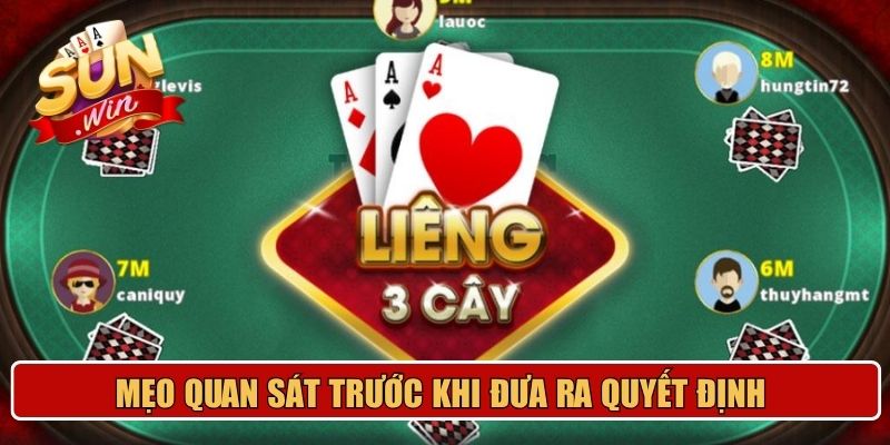Mẹo quan sát trước khi đưa ra quyết định